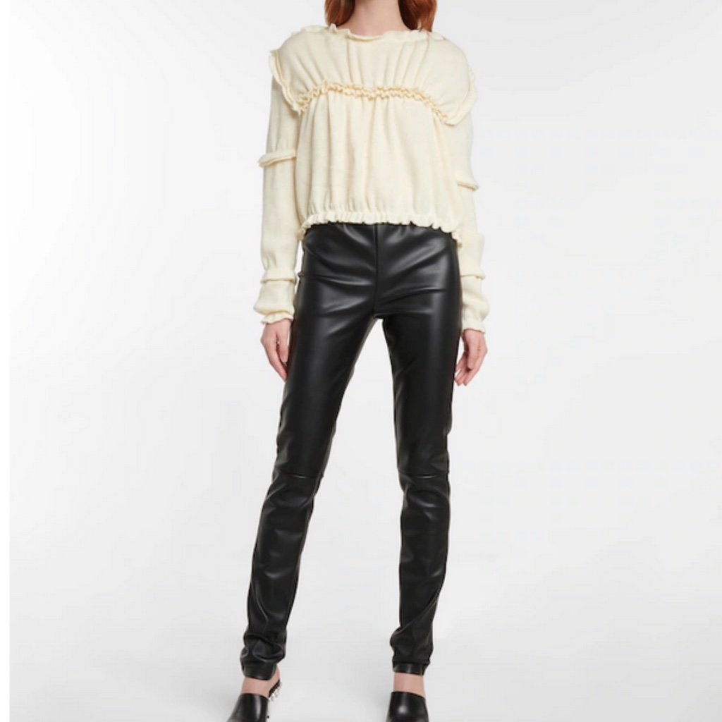 Mm6 Maison Margiela Stretch Faux-Leather Leggings
